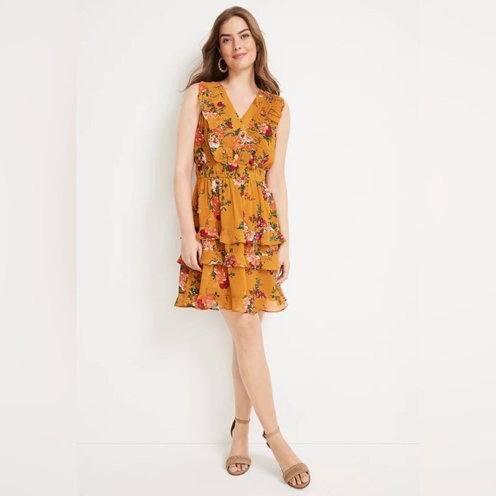 Maurice’s Bare Floral Tiered Mini Dress NEW with tags Size Medium